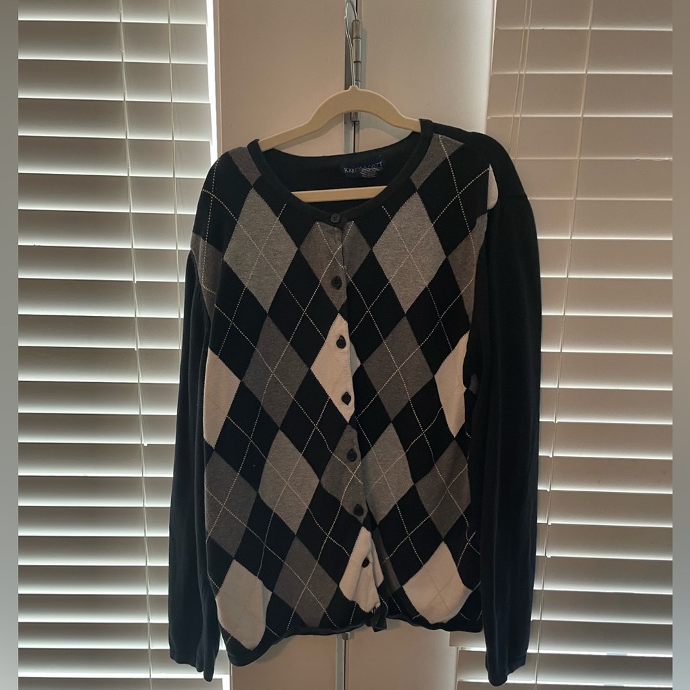 Argyle Button Down Blouse
